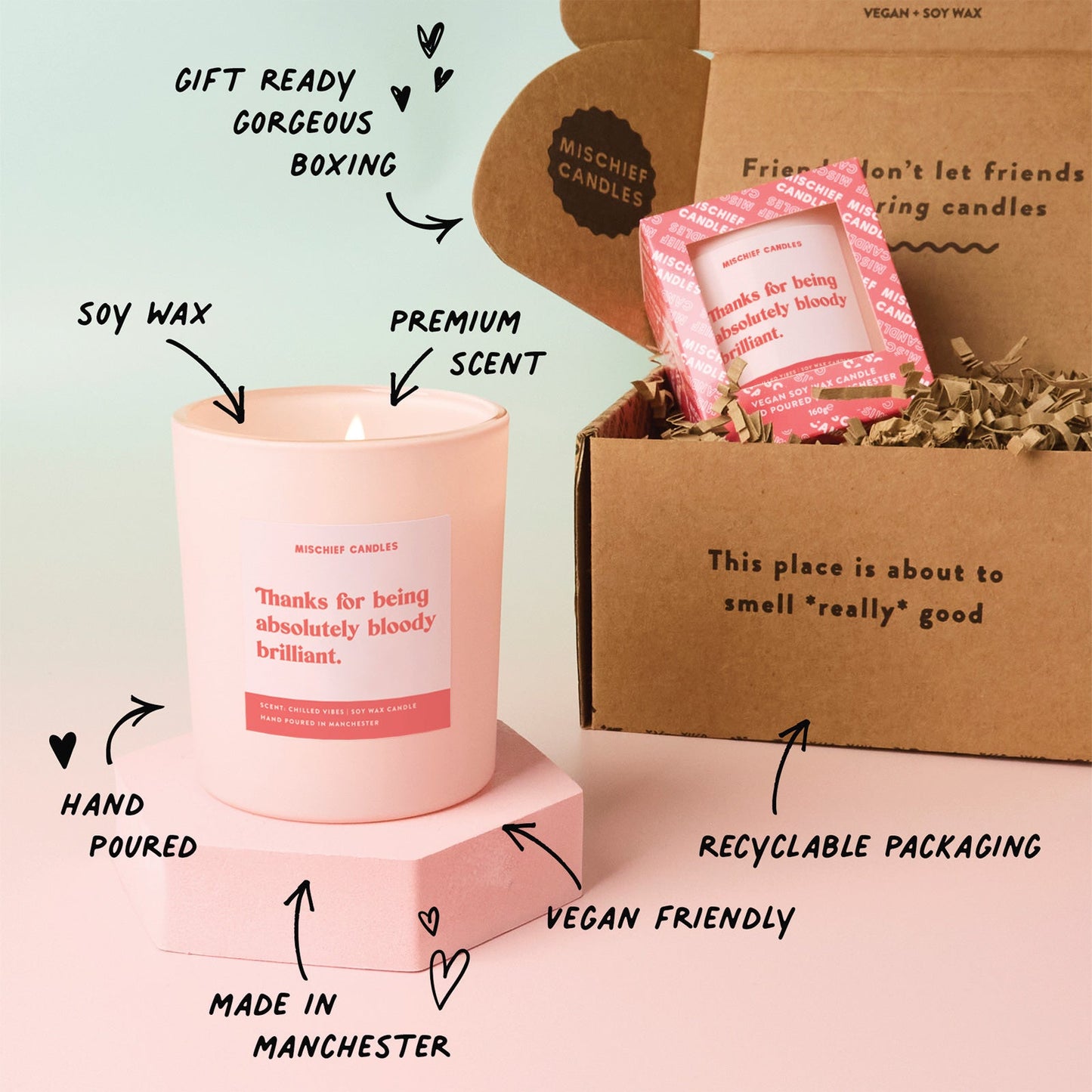 Thank You Gift Funny Candle Absolutely Bloody Brilliant