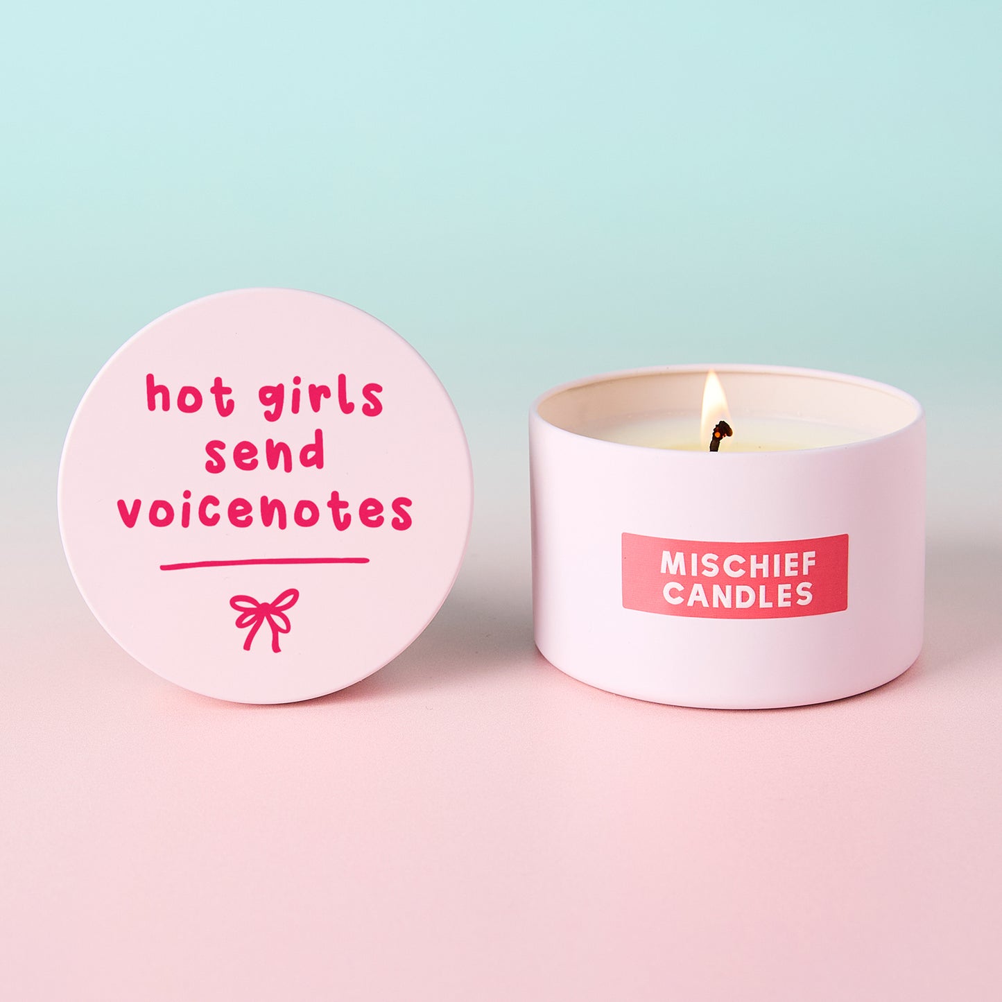 Hot Girls Send Voice Notes Pink Tin Candle