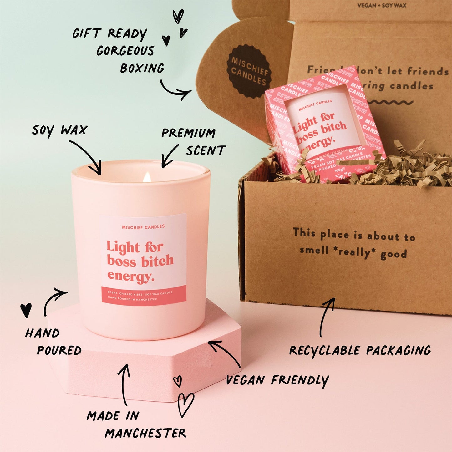 Light For Boss Bitch Energy Gift CEO Boss Entrepreneur New Job Candle