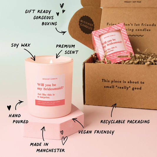 Be My Bridesmaid Gift Funny Bridesmaid Proposal Candle Act Surprised