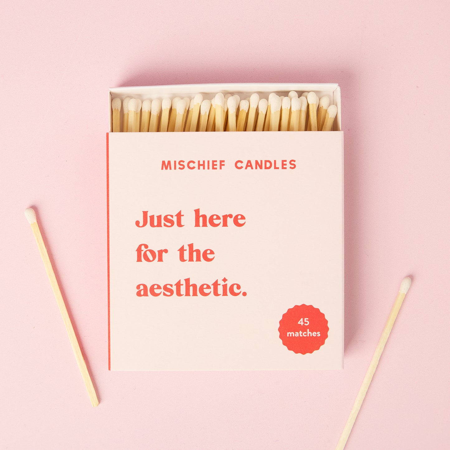 Mischief Candles Large Matchbox Just Here for the Aesthetic