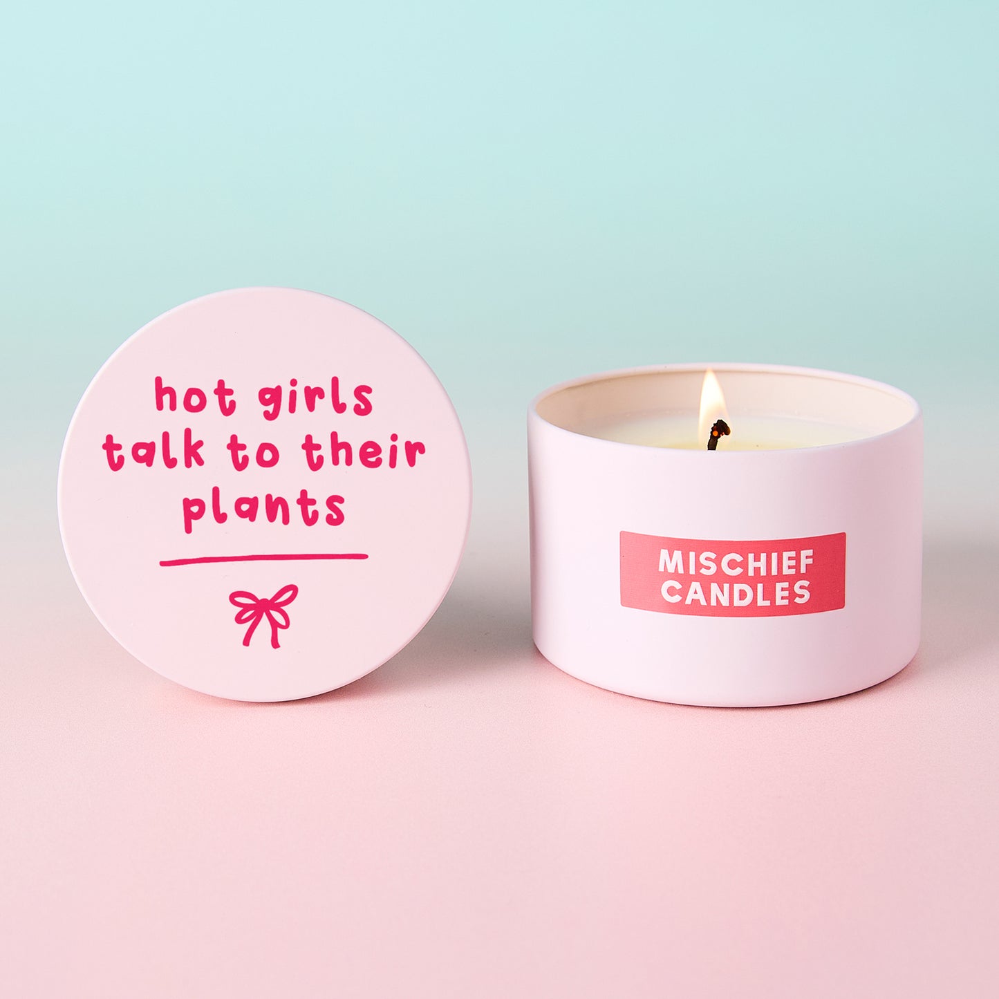 Hot Girls Talk To Their Plants Pink Tin Candle