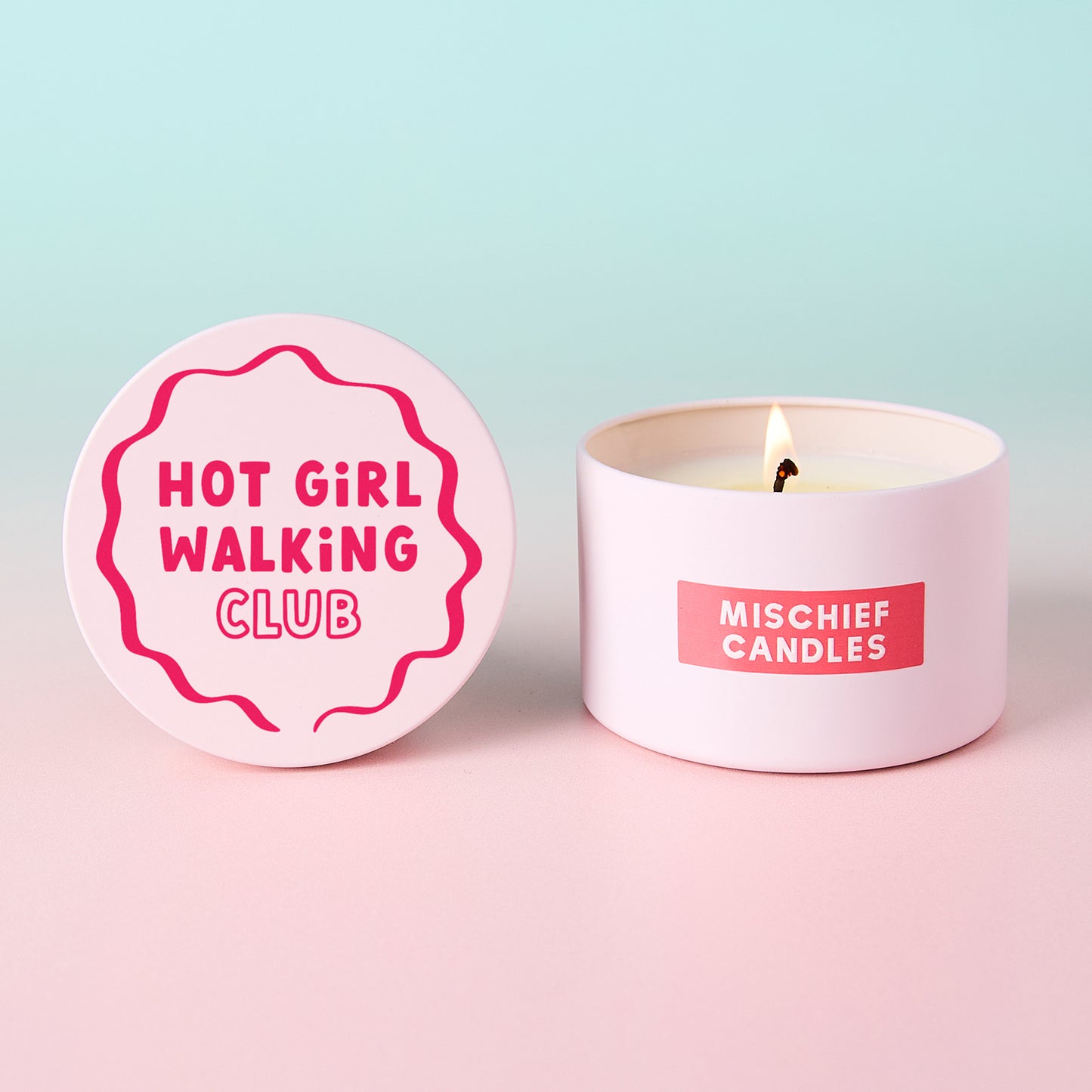 Hot Girl Walking Club Pink Tin Candle