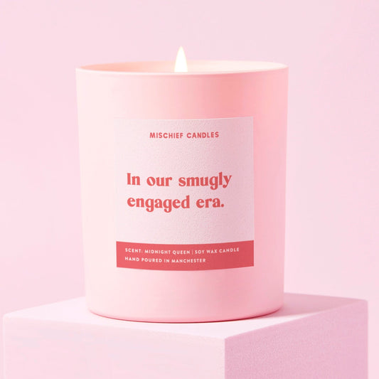 Funny Engagement Gift For Fiancé Pink Candle Smugly Engaged Era