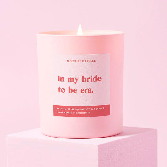 Funny Bride to Be Gift Soy Wax Pink Candle Bride To Be Era