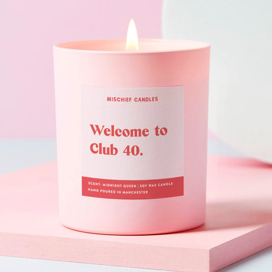 40th Birthday Gift Funny 40th Birthday Gift Pink Candle Club 40