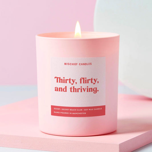30th Birthday Gift Funny 30th Candle Thirty, Flirty & Thriving
