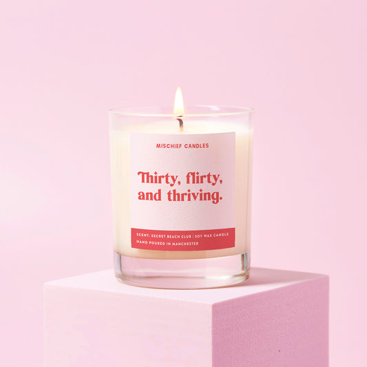 30th Birthday Gift Funny 30th Candle Thirty, Flirty & Thriving