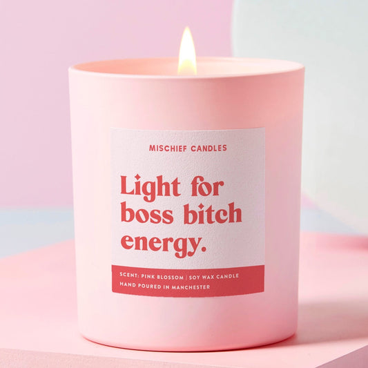 Light For Boss Bitch Energy Gift CEO Boss Entrepreneur New Job Candle