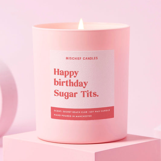 Funny Birthday Gift Happy Birthday Sugar Tits Candle