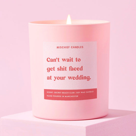 Funny Engagement Gift Shit Faced At Wedding Funny Candle