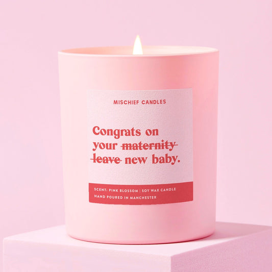 New Baby Funny Gift Candle Congrats on Maternity Leave