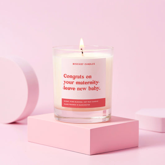 New Baby Funny Gift Candle Congrats on Maternity Leave