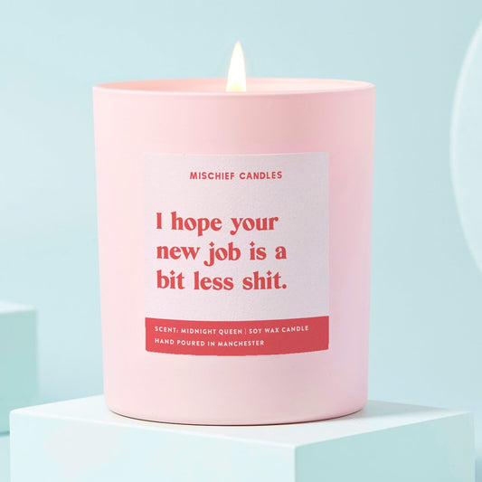New Job Gift Funny Candle Hope Your New Job Is Less Shit