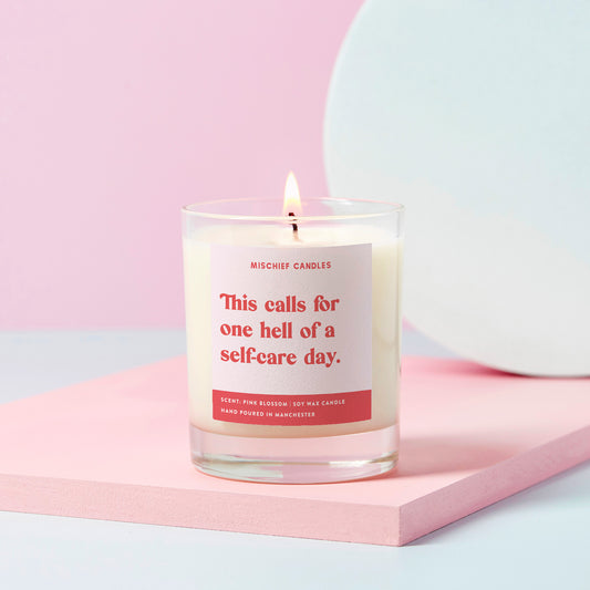 Thinking of You Gift Funny Candle One Hell of a Self-Care Day