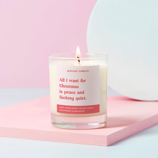 Funny Christmas Gift For Her Stocking Filler Candle Peace And Quiet