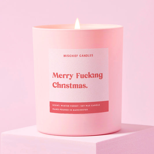 Funny Christmas Secret Santa Gift Candle Merry Fucking Christmas