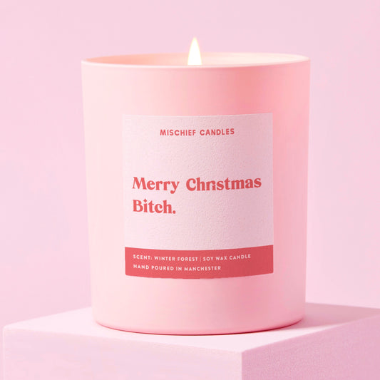 Funny Christmas Gift For Her Friend Candle Christmas Bitch