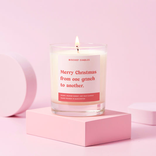 Funny Christmas Gift For Her Friend One Grinch To Another Candle