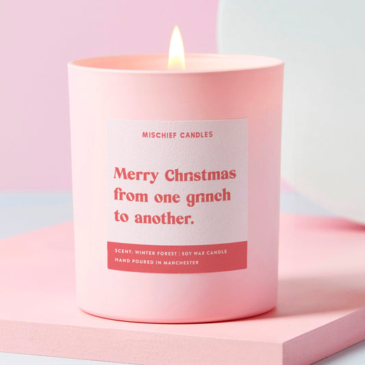 Funny Christmas Gift For Her Friend One Grinch To Another Candle